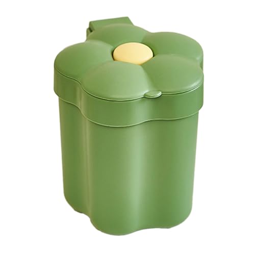 Ldafava Desktop -Müll kann plastische plastische süße blumförmige Abdeckung Multifunktionaler Arbeitsplatten Müll können Mini -Abfallkorb für Büro Heimstätte Schlafsaal von Ldafava
