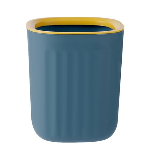 Ldafava Desktop -Müll mit Druckring modischer Schreibtisch Arbeitsplatte Mülleimer für Schlafsaalbüro (Blau gelb) von Ldafava