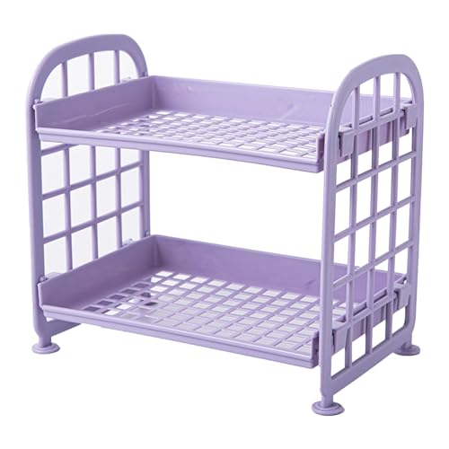 Ldafava Desktop -Speicher Rack 2 Tier faltbar Faltbar Starke Traglager -Schreibtisch -Regal -Organizer für Kosmetik Badezimmer Küche Kunststoff Plastik von Ldafava