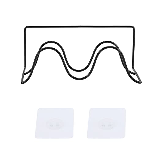 Ldafava Doppelschichtschuhe Rack Kleiderbügelschelfhalter Wand montiert Platz sparsamer Slipper Organizer für Badezimmertürschrank Schwarz Weiß 22.5 x 8,5 x 10,5 cm (Schwarz) von Ldafava