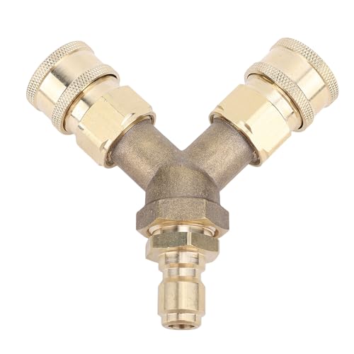 Ldafava Druckreiniger -T -Shspitter -Stecker Hochwertiger Messing Three Way Quick Connect 3/8 Zoll Ausstattung für Autowaschwerkzeuge und Hochdruckwaschmaschinen von Ldafava