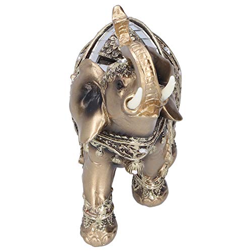 Ldafava Elefant Statue Figur Feng Shui Harz Tier Ornament Kunst Handwerk Desktop ation Einfache Moderne Gold Home Office Hotel Café Shop (Fang Jin Dai 13,5 * 6 * 14) von Ldafava