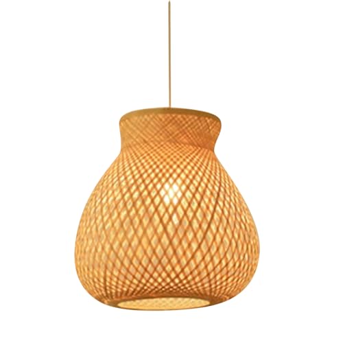 Ldafava Handgewebte Bambus -Pendelleuchte helles natürliches Bambus Deckenleuchte moderne japanische Lampe für Kücheninsel Wohnzimmer von Ldafava