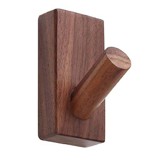 Ldafava Holzwandhaken langlebiger glatte Oberflächenraum sparende Mehrzweck -Wandhalterung Haken für Wohnzimmer Schlafzimmer Schwarze Walnussbuche Holz 8 x 3,9 x 3,5 Zoll (Schwarze Walnuss) von Ldafava