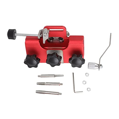 Ldafava Kettensägenschärfer tragbarer Handkurbelkettenschärfungs Jig Leichtes haltbares effizientes Werkzeug für elektrische Sägen und Kettensägen Aluminiumlegiermaterial 3,43 Zoll Länge (Rot) von Ldafava