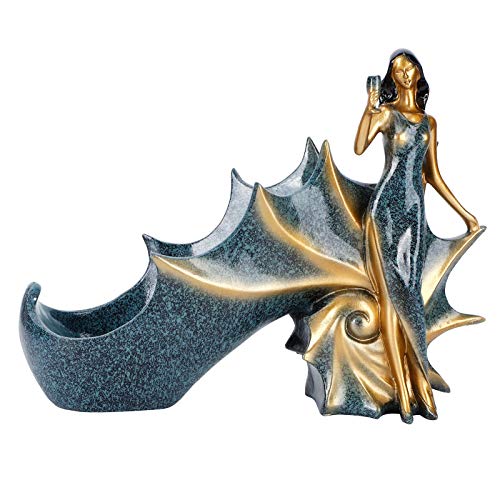 Ldafava Mädchen Figuren Weinhalter Weinflaschen Rack Stand für Bar Counter Home Decor Accessoires (BS023-1 Blue Girl Weinständer) von Ldafava