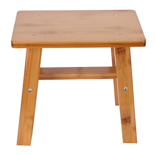 Ldafava Mehrzweck Kleiner Bambushocker Low Stool Children Bench für Wohnzimmerzubehör für Heimatbetriebe (Kleiner quadratischer Bambushocker) von Ldafava