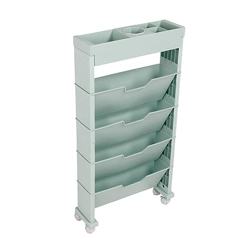 Ldafava Mobiles Bücherregal Multipurpose mit großer Kapazität rollendes Organizer-Regal für gestandenes Design-Buch-Ablage Regal für Klassen Zimmer Büro bibliothek Haltbares Kunststoff (Blau) von Ldafava