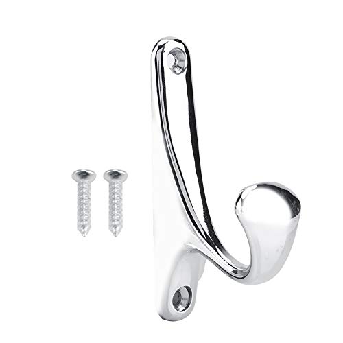 Ldafava Moderne Wandstaatshaken Haken Massive Zinklegierung langlebiger Kleiderregalhalter mit doppelter Lochfixierung für Badezimmer Garderobe Mattschwarz Silber Chrom 85mm (Hochglanzchrom) von Ldafava
