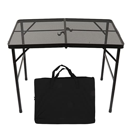 Ldafava Outdoor Camping Klapptisch Aluminiumlegierung Ultra Licht tragbarer Picknicktischhöhe Einstellbarer Grill -Mesh -Tisch für Campingreisen BBQ Wanderfischerei von Ldafava