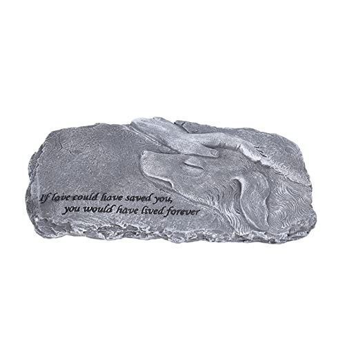 Ldafava Pet Memorial Stone Personalisierte gravierte Gartengravestone für Hunde Katze Rasen Hinterhof Harzmaterial 25 cm x 13,5 cm (Modell A (Lieferantenspezifikation: Gesteinsfarbe)) von Ldafava