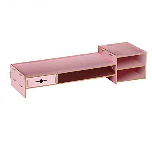 Ldafava Premium Holzmonitor Stand Laptop Ständer Computerbildschirm Support Heavy Desk Regal für Office Home Cherry Wood Pink 2,15 kg (Rosa) von Ldafava