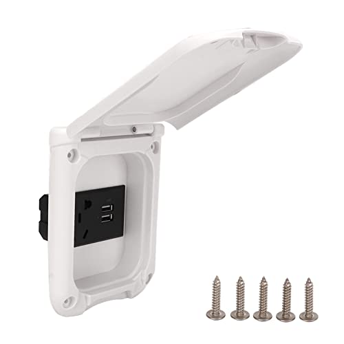 Ldafava RV Steckdose Wasserdichte IP44 Außensteckdose mit ABS Magnetabdeckung 2-polig 3-polig und 2 USB Anschlüsse für Wohnmobil Camping Outdoor Nutzung, Schutzklasse IP44 Zertifiziert Ldafava RV Steckdose Wasserdichte IP44 Außensteckdose mit ABS Magnetabdeckung 2-polig 3-polig und 2 USB Anschlüsse für Wohnmobil Camping Outdoor Nutzung, Schutzklasse IP44 Zertifiziert von Ldafava