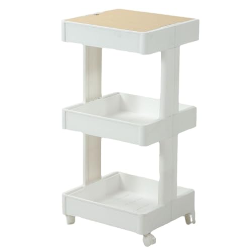 Ldafava Rooling Cart 3 -Tier -Rollregale Verstellbare abschließbare Küchen vielseitiger mobiler Organizer mit Deckel für Schlafzimmer Badezimmer Plastik Holzbrett 39x35.7x79cm Ldafava Rooling Cart 3 -Tier -Rollregale Verstellbare abschließbare Küchen vielseitiger mobiler Organizer mit Deckel für Schlafzimmer Badezimmer Plastik Holzbrett 39x35.7x79cm von Ldafava