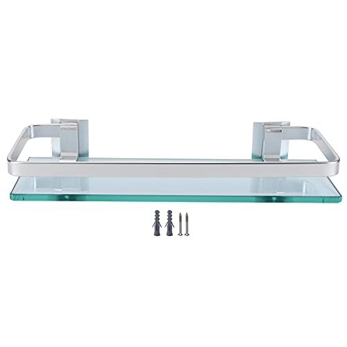 Ldafava Space Aluminiumschelf getempertes verdicktes Glas Bad Toilettenglas Aufbewahrungs Organizer Langlebiger Wand Organizer für Badezimmer Küche Aluminium Glas 1330 g 10 kg von Ldafava