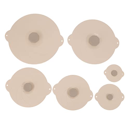 Lebensmittel däutieren Silikon Hitzebeständige durchlauffeste Versiegelungsabdeckungen für Töpfe Pfannenschalen Gläserdosen Beige 6pcs 15 cm bis 35 cm Lebensmittel däutieren Silikon Hitzebeständige durchlauffeste Versiegelungsabdeckungen für Töpfe Pfannenschalen Gläserdosen Beige 6pcs 15 cm bis 35 cm von Ldafava
