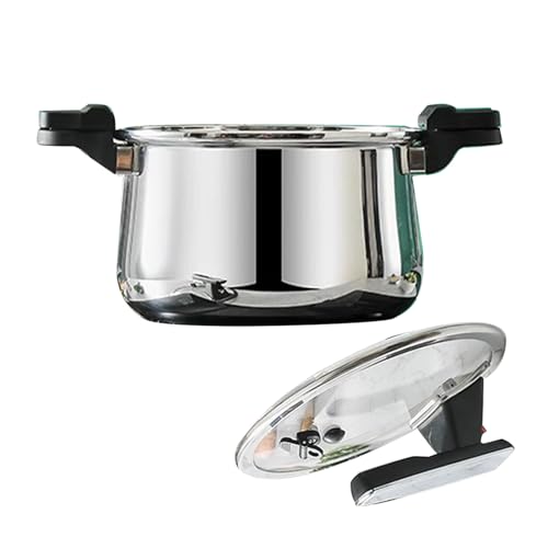 Mikro -Schnellkochtopf Topf Edelstahl Multifunktional gleichmäßige Erwärmung 3 Schicht Design Effizienter Wasserverriegelungseffekt für Hauskochsuppe Stewing Borridge (26cm / 10,2in) von Ldafava