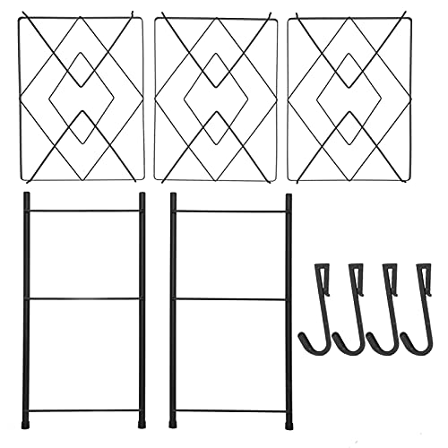 Pot Rack Freistandes Pan Organizer Hochleistungs -Multi -Layer -Lagerregal für Küchenbüro Garage Eisen schwarz 38 cm x 26,5 cm mit Haken (Schwarzer Quadratkinder-Rack Second Stock (Bodenstufe)) von Ldafava