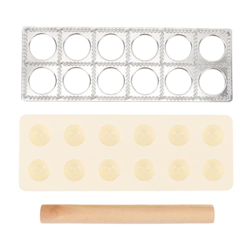 Ravioli Pressemacher Knödel Making -Werkzeug Set Aluminiumlegierung Plastikmaserholz Rollender Stift für Heimküchen Restaurant 12 Löcher Ravioli Maker Cutter Cutter Ravioli Pressemacher Knödel Making -Werkzeug Set Aluminiumlegierung Plastikmaserholz Rollender Stift für Heimküchen Restaurant 12 Löcher Ravioli Maker Cutter Cutter von Ldafava