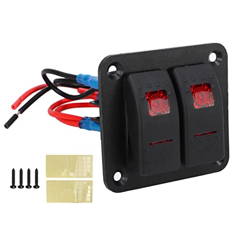 Rocker Switch Panel 2 Bande Off vordrahtte rote LED 12V 24V 20A 10A wasserdichte dauerhafte Meeresfahrzeugetiketten für Autos Boote RVs Rocker Switch Panel 2 Bande Off vordrahtte rote LED 12V 24V 20A 10A wasserdichte dauerhafte Meeresfahrzeugetiketten für Autos Boote RVs von Ldafava