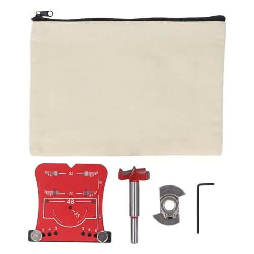 Scharnierpunsch Locator Scharnier langweiliger Jig Verstellbarer Rand Marker Positionierungsplatte Scharnier Bohr Jig Guide für Schranktür Router Scharnier Installationen (Rotes Scharnier) von Ldafava