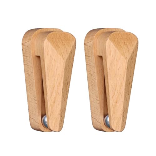 Selbstkleber Handtuchklammern Buchenholz Holz Schwerkraft Kohlenstoffstahlkugel ohne Bohrwand Handtuchhalter für Küchenschlafzimmer 1PC 2 PCS 3PCS Optional (2 Packung) von Ldafava