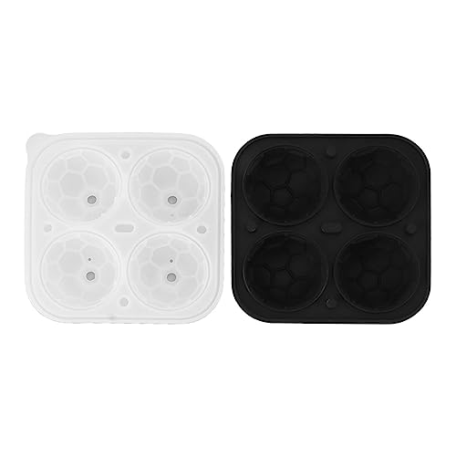 Silikon -Eiswürfelformen lustige Formen Round Kugel Kugelform für Whisky Cocktails Game Day Neuheit Praktische Easy Release Flexible Silikon -Eisballformen für Cocktailliebhaber (Fußball) von Ldafava