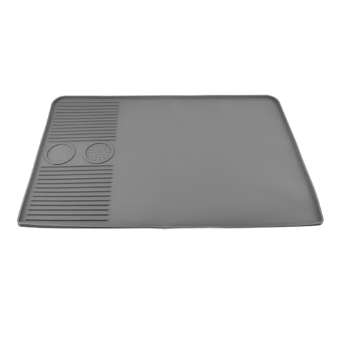 Silikonkaffeematte Großer Hitzisolierung Stoßdichter Antislip Kaffeemaschine für Küchenkaffeestation Lebensmittel Safe Silikon 40,5 cm Durchmesser 480g (Grau) von Ldafava