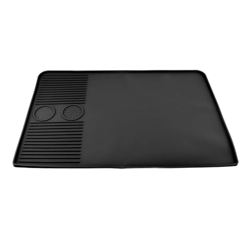 Silikonkaffeematte Großer Hitzisolierung Stoßdichter Antislip Kaffeemaschine für Küchenkaffeestation Lebensmittel Safe Silikon 40,5 cm Durchmesser 480g (Schwarz) von Ldafava