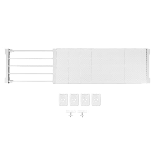 Spannungsregal Einstellbarer Kleiderteiler 24 cm Breite Lagerregal für Schrankgarderobe weiße PP Material Stahlrohr (Ldafavadsz9r9ea-14) von Ldafava