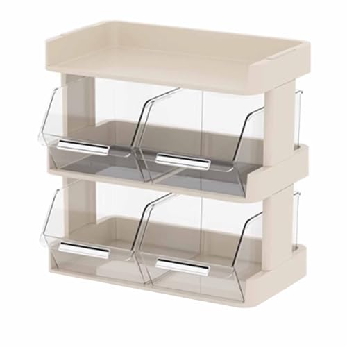 Teebeutel Organizer Multilayer Countpop Storage Rack für Office Bar Desktop Japanischer Stil Haltbarer Plastikcreme weiß kompakt Platz sparende Design Design (3 Schicht 30x17x29.5cm) von Ldafava