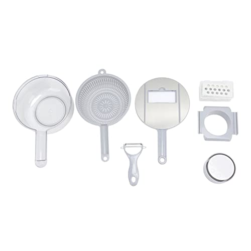 Vielseitiger Gemüseschneider Kartoffelschneide Maschine Küche Obst -Reifen -Schredder mit Aufbewahrungsbox für Salat BBQ Cooking PP Edelstahl 10 Stück Set Set Set (Grau) von Ldafava