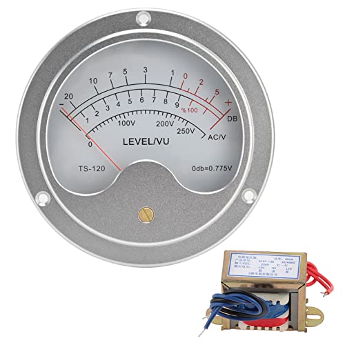 Vu Meter 120 mm 12 V Aluminiumlegierung empfindlicher Zeiger Stabiler Leistung Vu Level Messgerät (Silber) von Ldafava