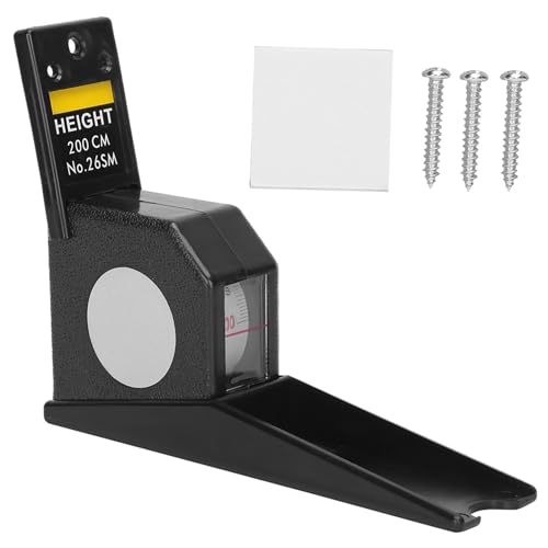 Wandmontiertes Messgerät, 2 Meter, 6,6 Fuß, Maßband, Höhenmesser, einziehbares Maßband, Lineal, Metall-Messwerkzeug, Rollenlineal, Höhenmesswerkzeug (Black) von Ldafava