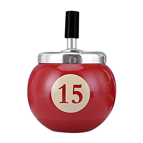LdawyDE Drehaschenbecher, Ø12CM Thema Billard Stainless Steel Aschenbecher für Draussen Windaschenbecher mit Deckel von LdawyDE