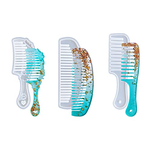 LdawyDE Epoxidharz Formen, 3 Stück/Set DIY Kamm Serie Silikonform Epoxidharz Handarbeit Herstellung Silicone Mold Flexibel Einfach Demold von LdawyDE