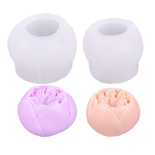LdawyDE Silikonform Blumen - Gießform Blumenkugel - 2 Stück Silikonform Rose, Kerzen Formen Silikon Rosen, Geeignet für Kerzenherstellung, Handgefertigte Seifenherstellung von LdawyDE