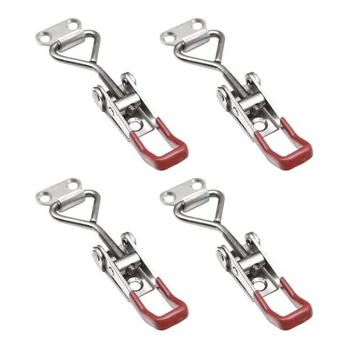 LdawyDE Spannverschluss, 4 Pcs Kniehebelspanner Klein Kistenverschluss Hebelverschluss Haltekraft 100kg, verstellbarer Schnellspanner Spannverschluss für Kisten, Schrank, Schublade von LdawyDE