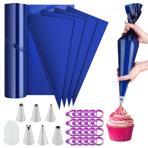 LdawyDE Spritzbeutel Einweg 50 Stück 52 cm Extra Groß Dick Einwegspritzbeutel mit Edelstahl Tüllen Kuchen Kupplung, Profi Einweg Spritzbeutel für Kekse, Cupcakes, Desserts, Kuchen, Dekoration LdawyDE Spritzbeutel Einweg 50 Stück 52 cm Extra Groß Dick Einwegspritzbeutel mit Edelstahl Tüllen Kuchen Kupplung, Profi Einweg Spritzbeutel für Kekse, Cupcakes, Desserts, Kuchen, Dekoration von LdawyDE