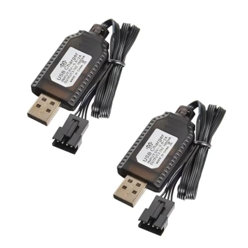 2 x USB-Ladekabel SM2.0 4P-Stecker für 7,4 V Automodelle von Ldbuejiaja