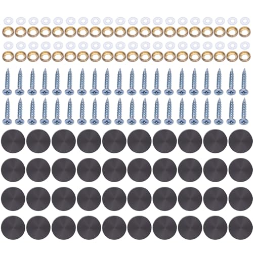40 Stück Stahlschraubenabdeckungen Nägel Kappen Dekorative Schraubkappen Set für Badezimmer Glas Küche Panel Kunstprojekte von Ldbuejiaja