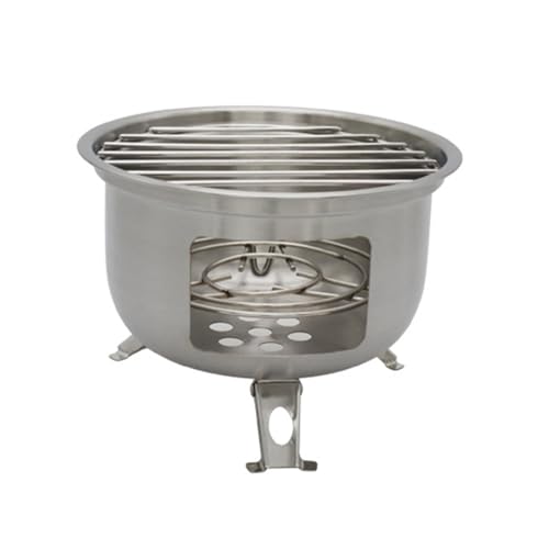 Backpacking Survival Stove Stainless Steel Wood Burning Stove For BBQ Picnics Portable Charcoal Grills Cooking Equipment von Ldbuejiaja