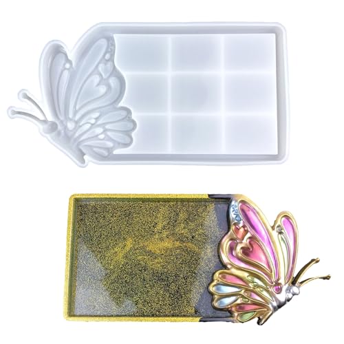 Einfach Zu Bedienender Silikonform Zum Handwerk Von Home Dekoration Schmetterlingsformular Epoxidschalen Form Rechteckschale Form Einzigartige Schmetterlingsform von Ldbuejiaja