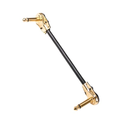 Gitarren-Effektpedalkabel, Instrumenten-Patchkabel für Mikrofone, 30 cm, 6,35 mm, rechtwinkliger Stecker, Metallgehäuse, 2 Stück von Ldbuejiaja