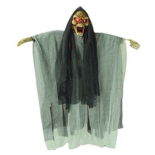 Halloween Sprachsteuerung Hängende Hexe Kapuze Robe Spukrequisite Horror Club Halloween Dekorationen von Ldbuejiaja