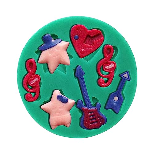 Kreative Schokoladenform Silikon Backform Gitarrennoten Klavierform Kuchen Fondant Formen Süßigkeiten von Ldbuejiaja
