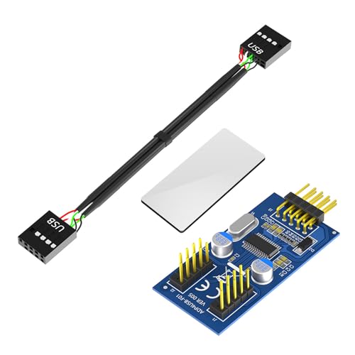 Ldbuejiaja 9Pin USB Header Splitter Frauen 1 Bis 2 Weibliche Erweiterungskabelkarte Für Motherboards USB2.0 Splitterkabelanschlüsse Interne USB Stecker von Ldbuejiaja