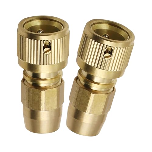 Messing-Wasserschlauch-Schnellanschluss-Armaturen, Druckmessing-Gartenschlauch-Adapter für einfache Installation und auslaufsichere Leistung von Ldbuejiaja