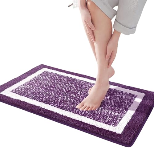 Mikrofaser-Plüsch-Fußmatte, wasserabsorbierend, rutschfest, Badematte für Zuhause, saugfähige Fußmatte, für ältere Menschen von Ldbuejiaja