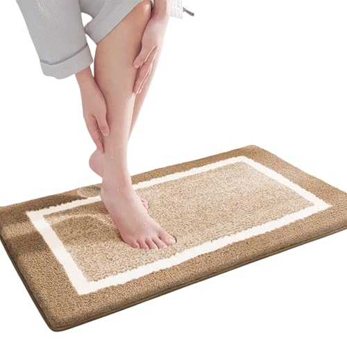 Mikrofaser-Plüsch-Fußmatte, wasserabsorbierend, rutschfest, Badematte für Zuhause, saugfähige Fußmatte, für ältere Menschen von Ldbuejiaja